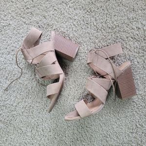 Taupe Lace Up Heel